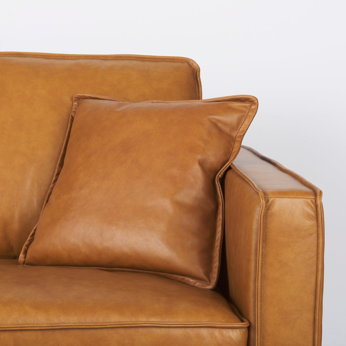 D'Arcy Left Chaise Tan Genuine Leather Sectional