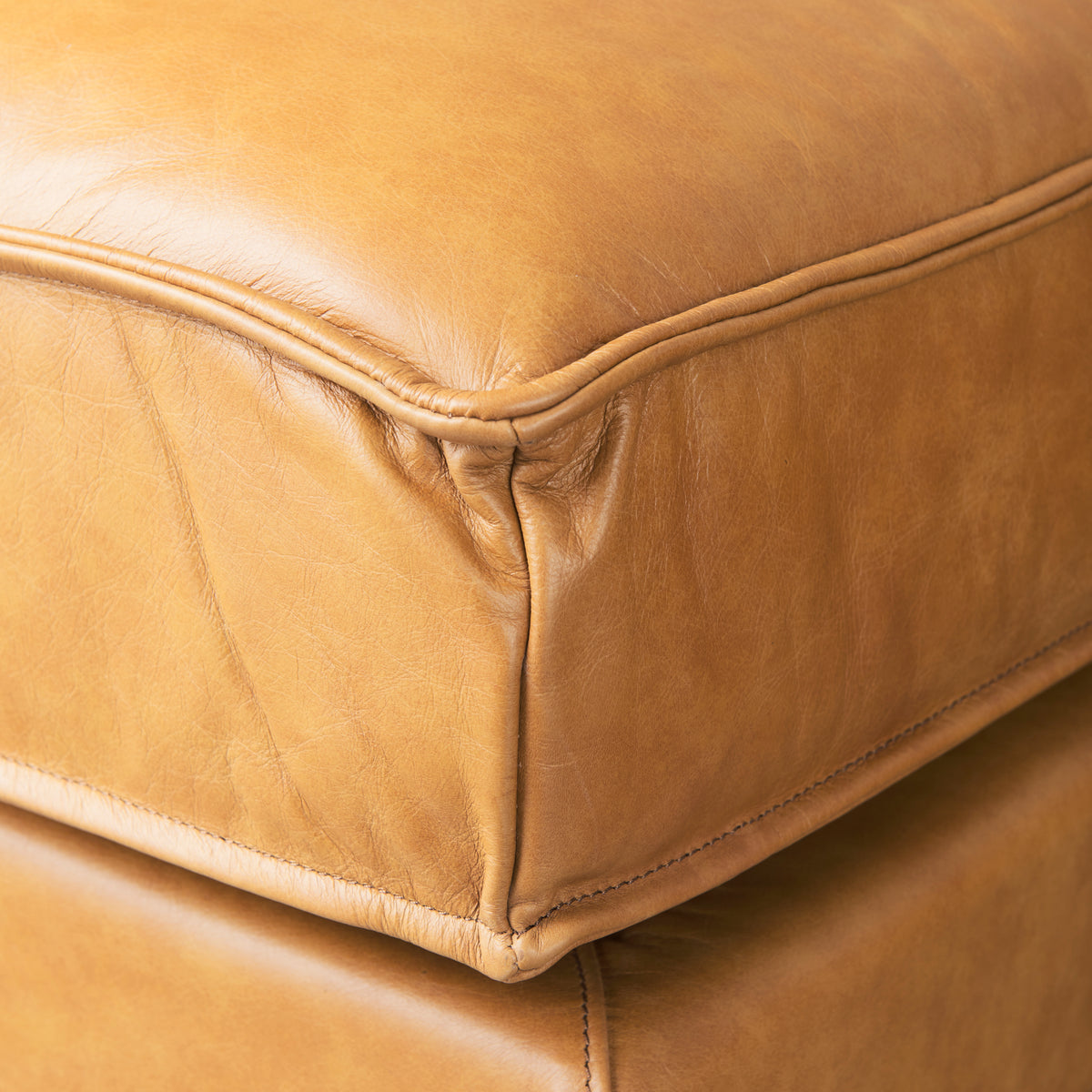 D'Arcy Left Chaise Tan Genuine Leather Sectional