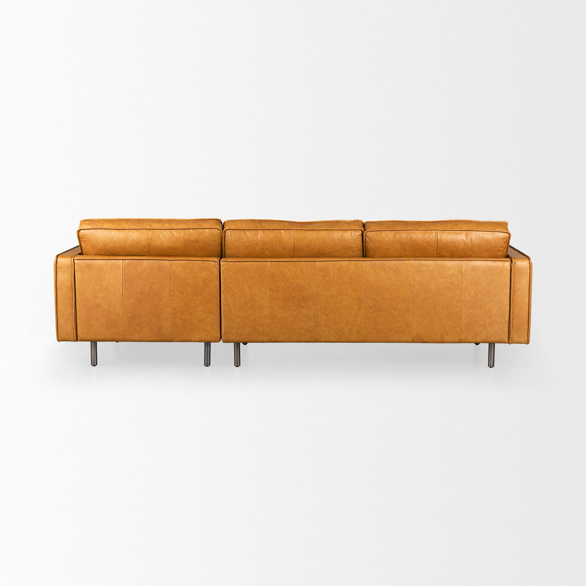 D'Arcy Right Chaise Tan Genuine Leather Sectional