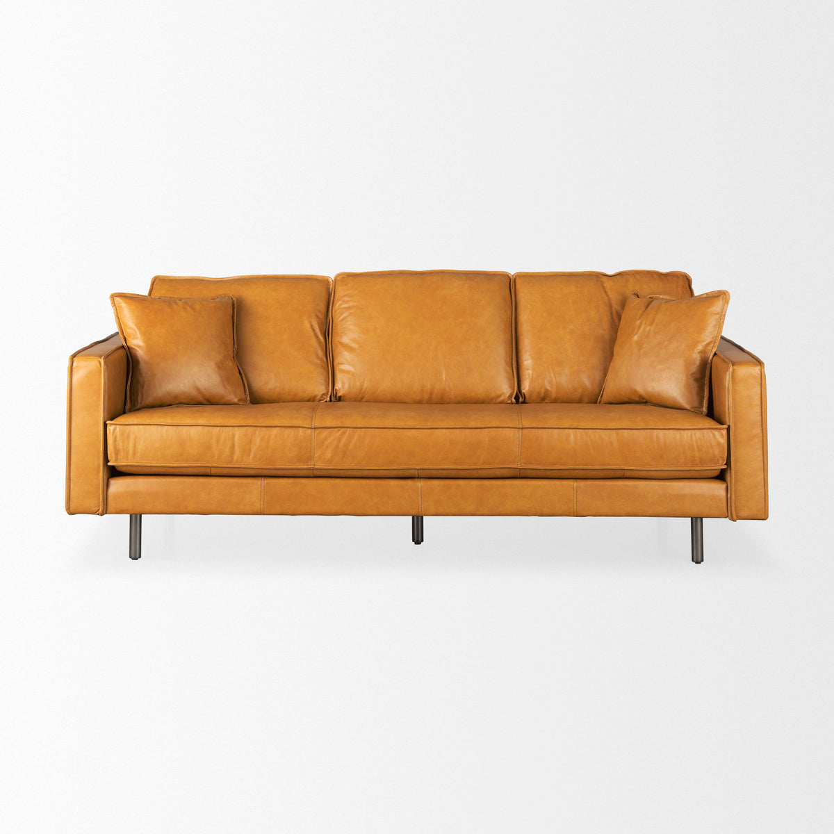 D'Arcy Tan Genuine Leather 3-Seater Sofa