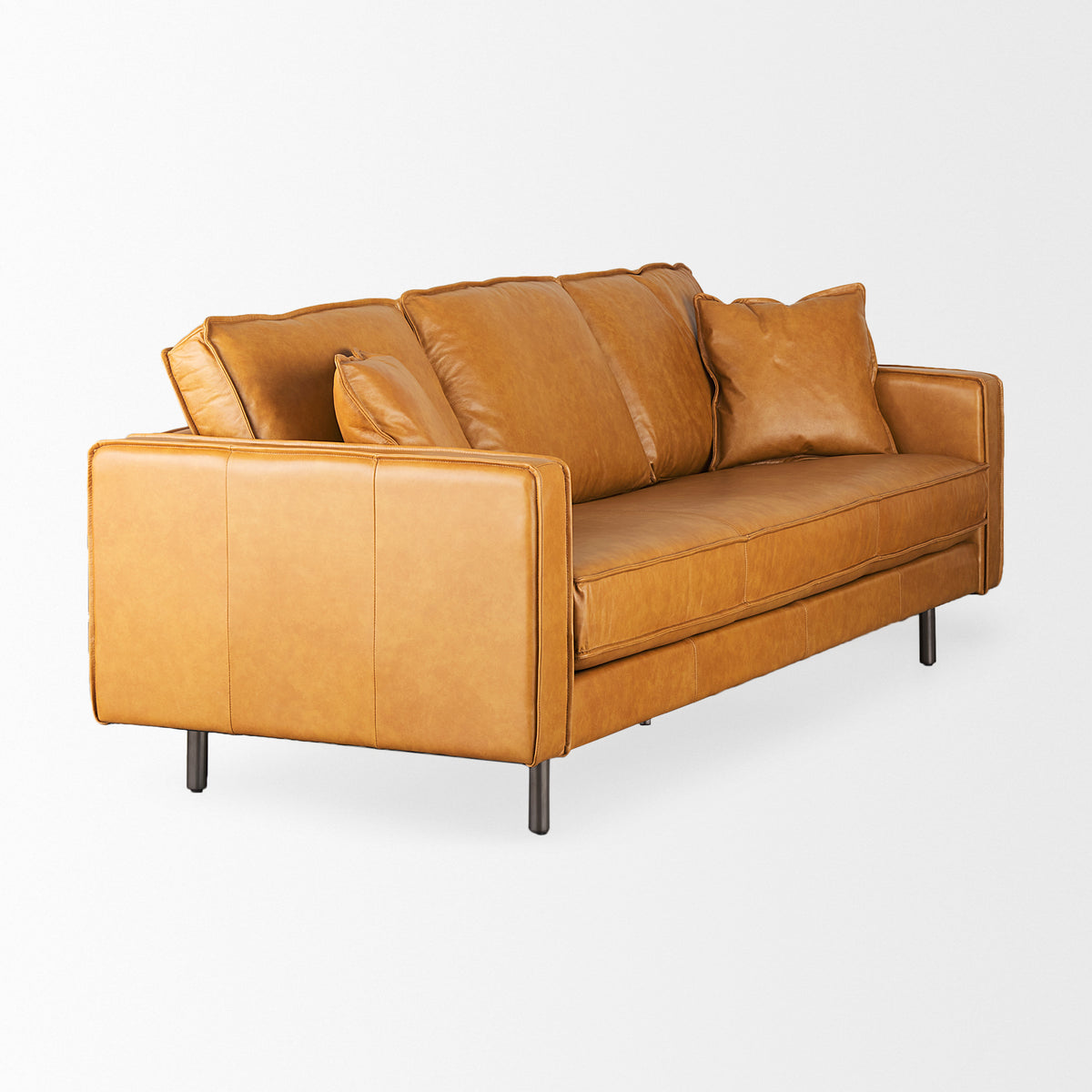 D'Arcy Tan Genuine Leather 3-Seater Sofa