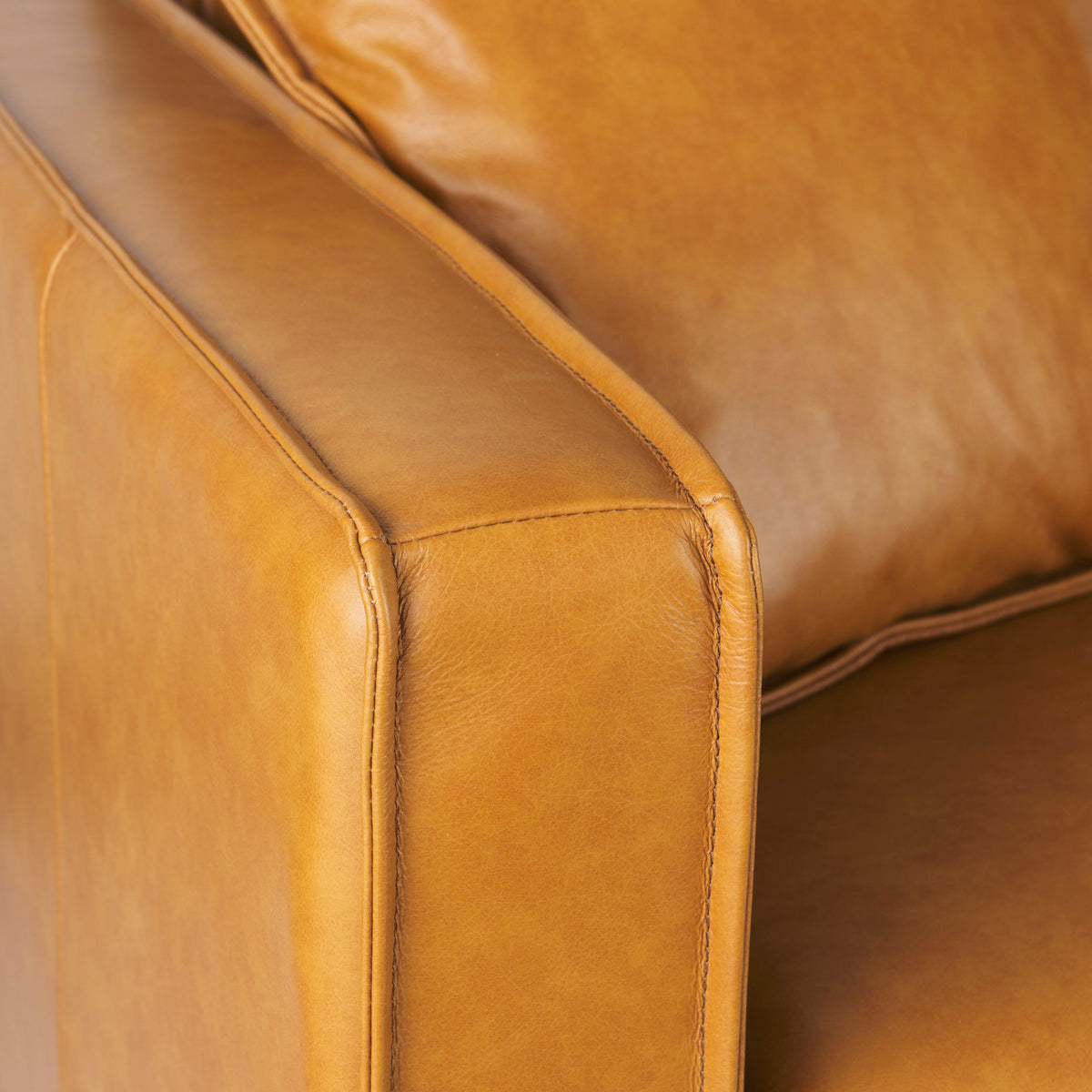 D'Arcy Tan Genuine Leather 3-Seater Sofa