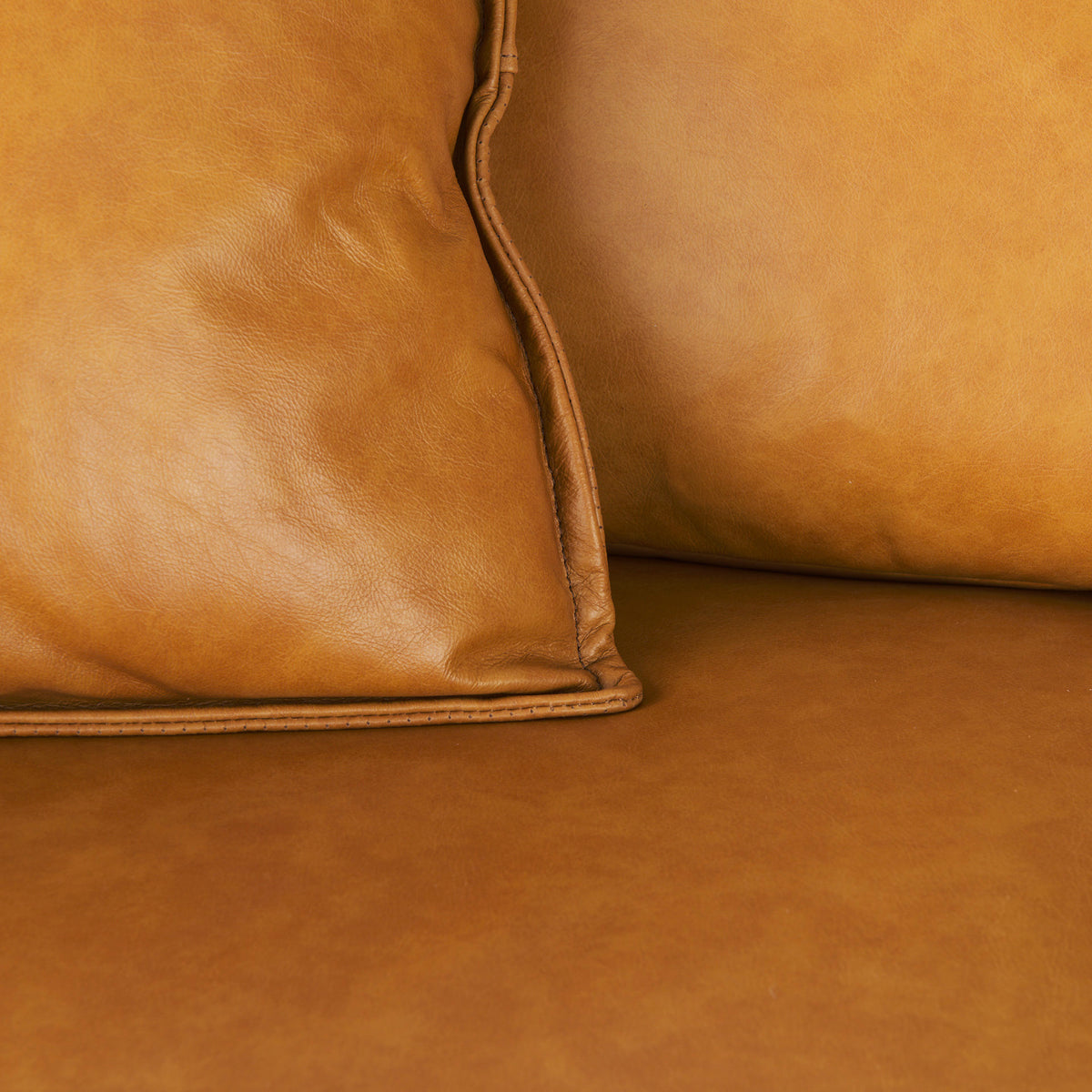D'Arcy Tan Genuine Leather 3-Seater Sofa