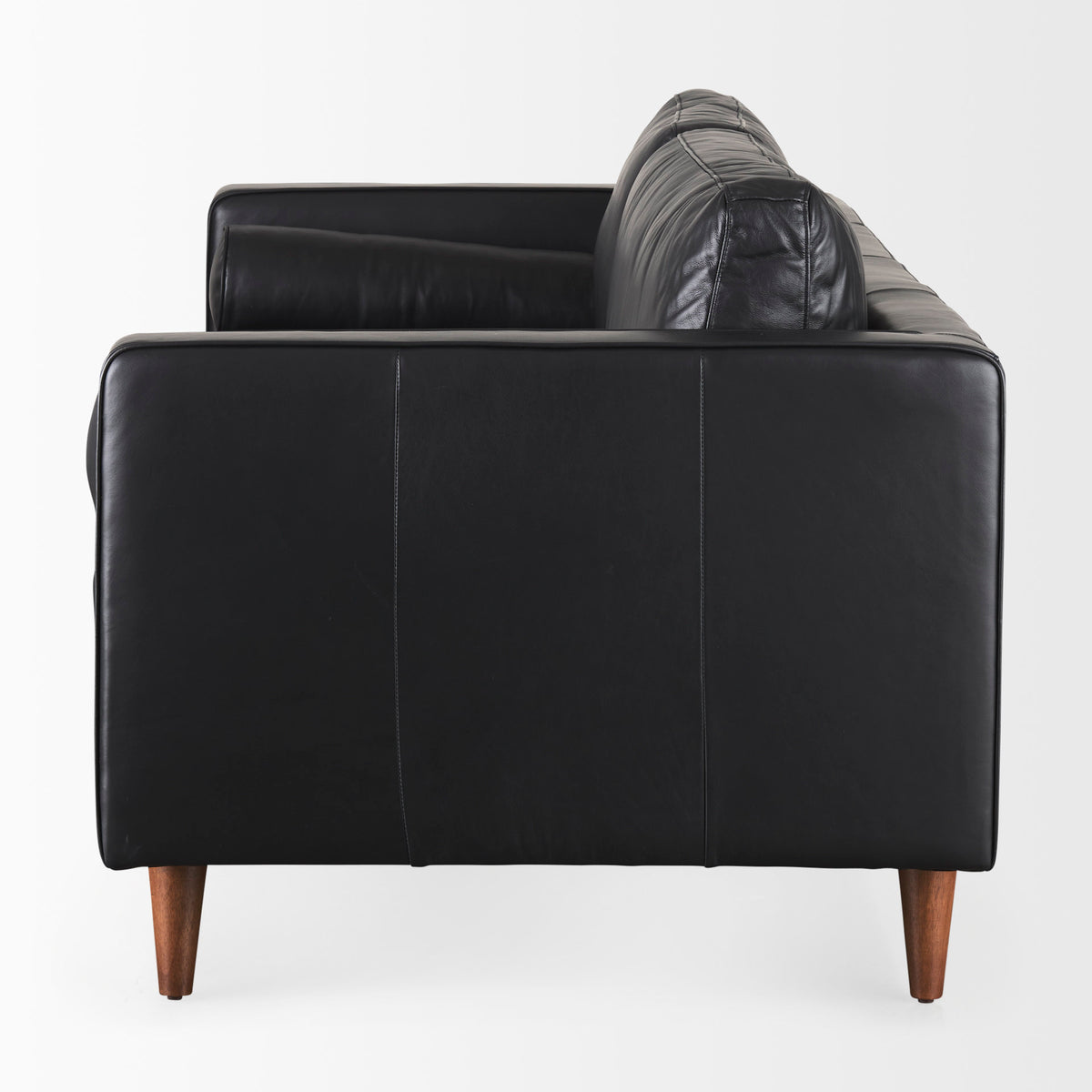 Svend Black Genuine Leather 3-Seater Sofa