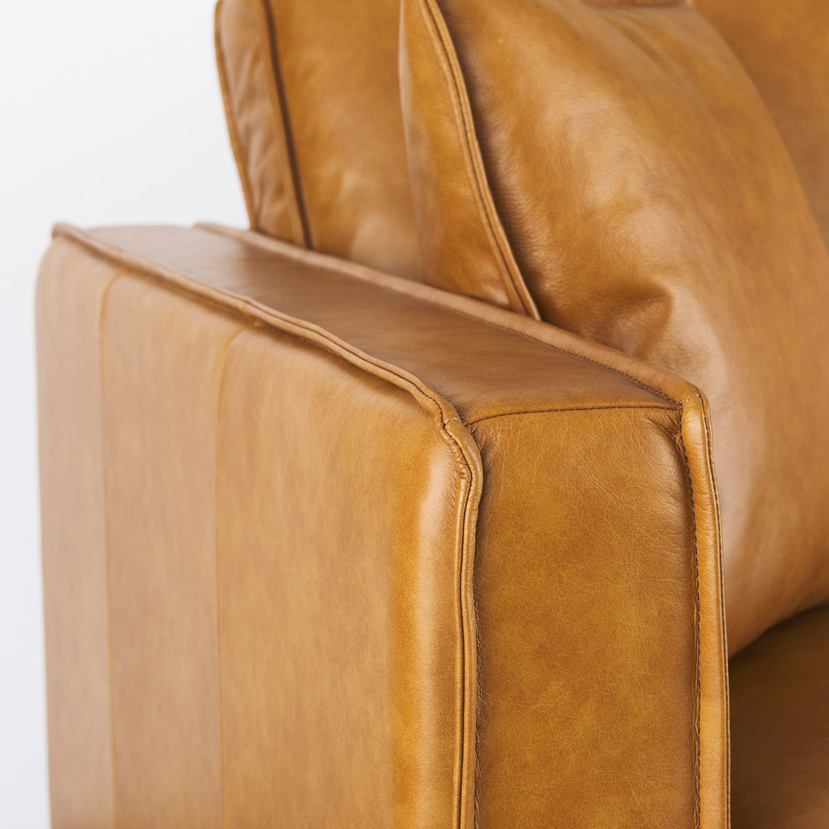 D'Arcy Tan Genuine Leather Loveseat