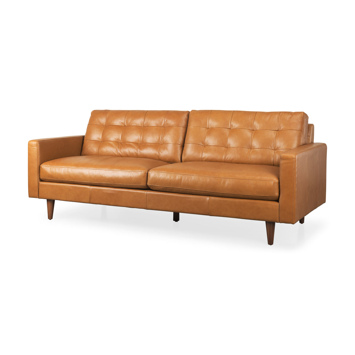 Olaf Tan Genuine Leather 3-Seater Sofa
