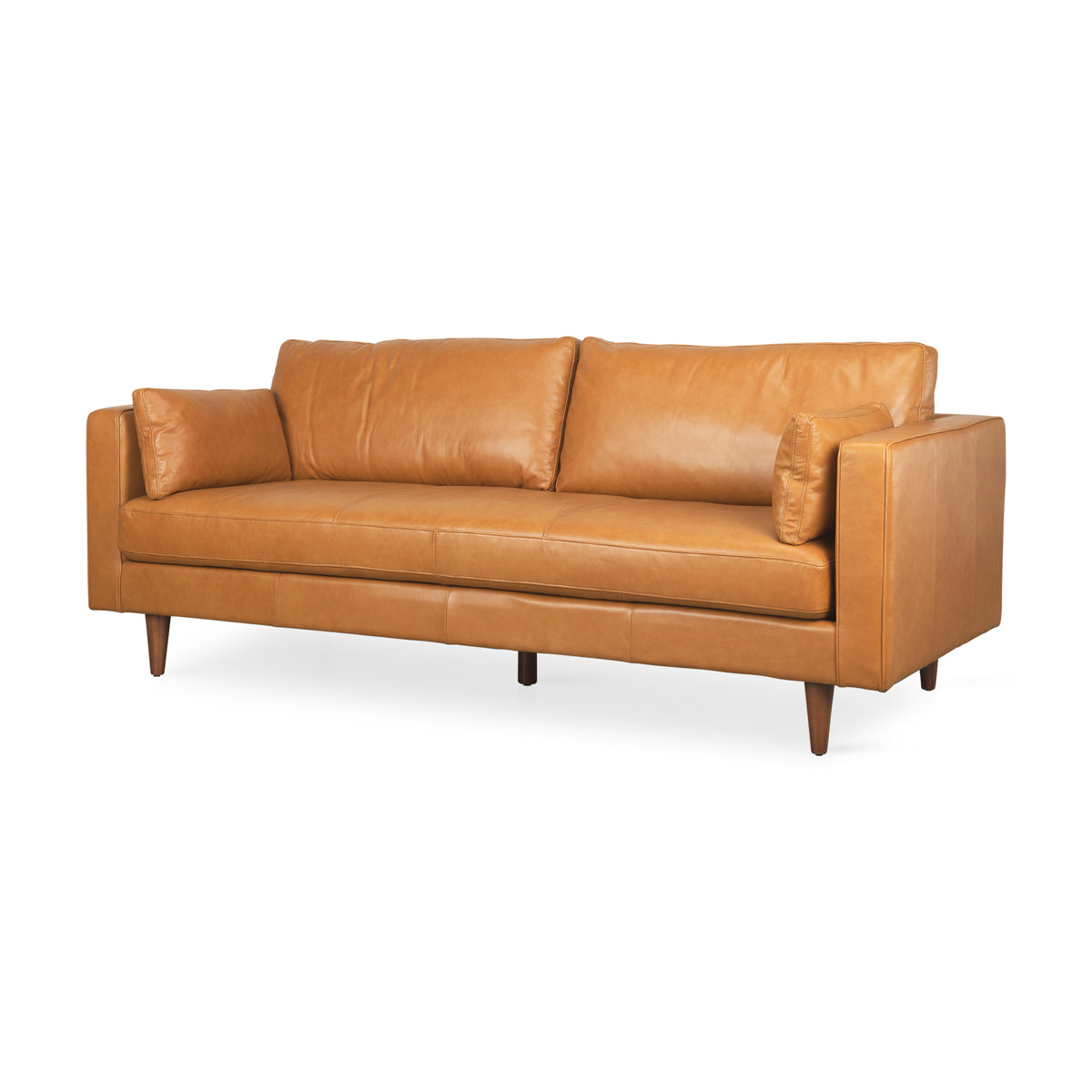 Elton Tan Genuine Leather 3-Seater Sofa