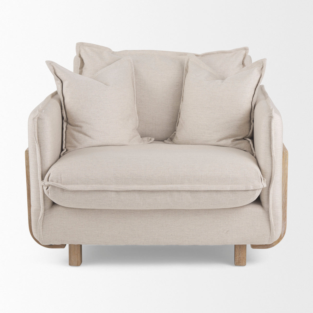 Roy Beige Upholstered Arm Chair
