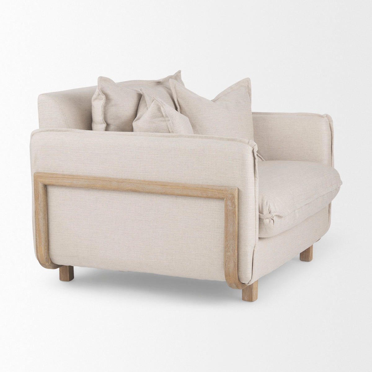 Roy Beige Upholstered Arm Chair