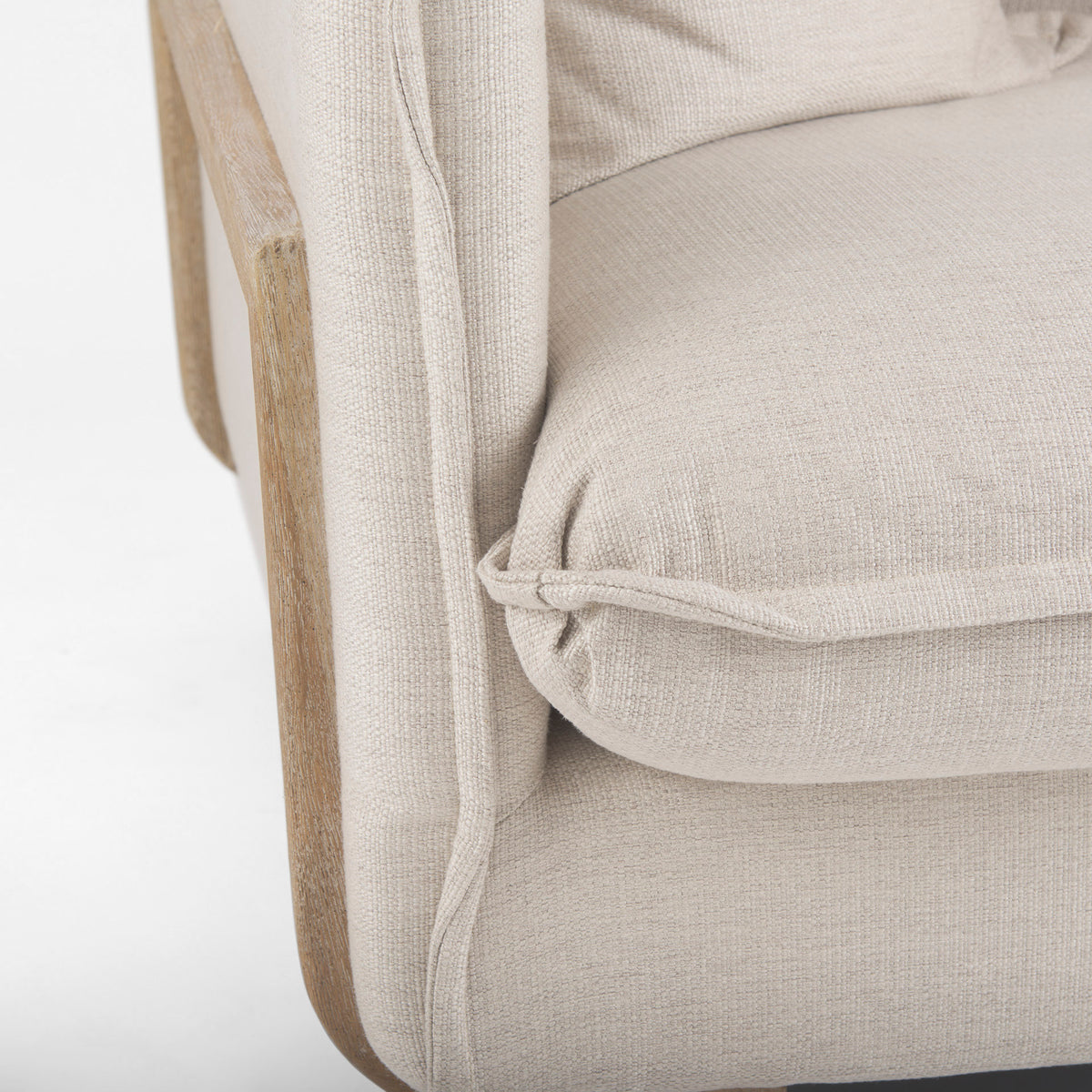 Roy Beige Upholstered Arm Chair