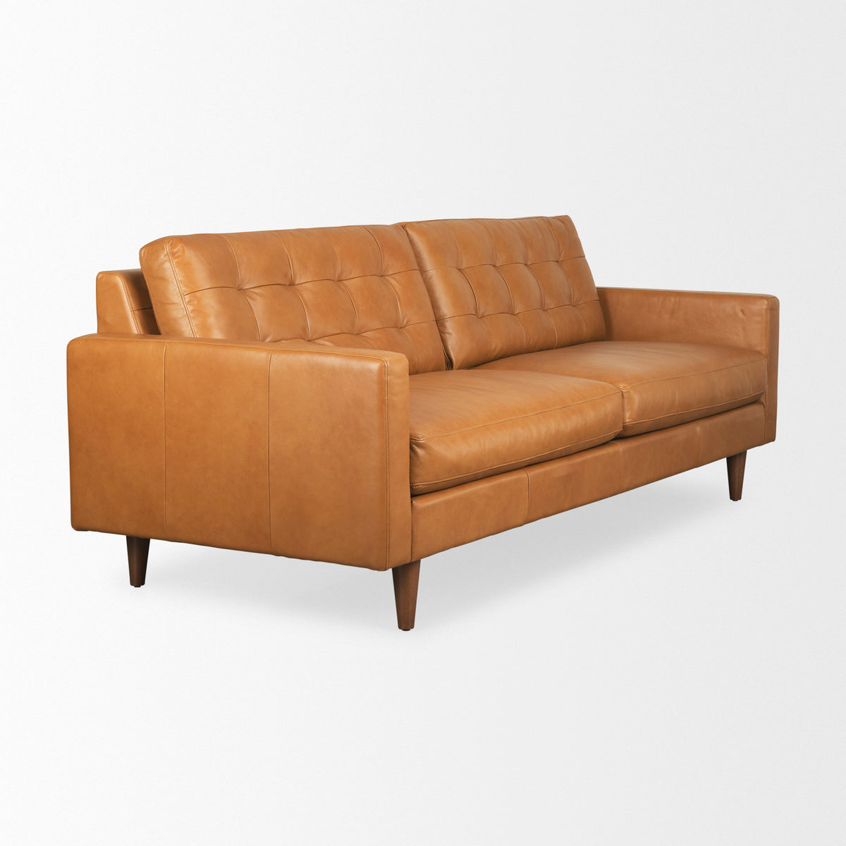 Olaf Tan Genuine Leather 3-Seater Sofa