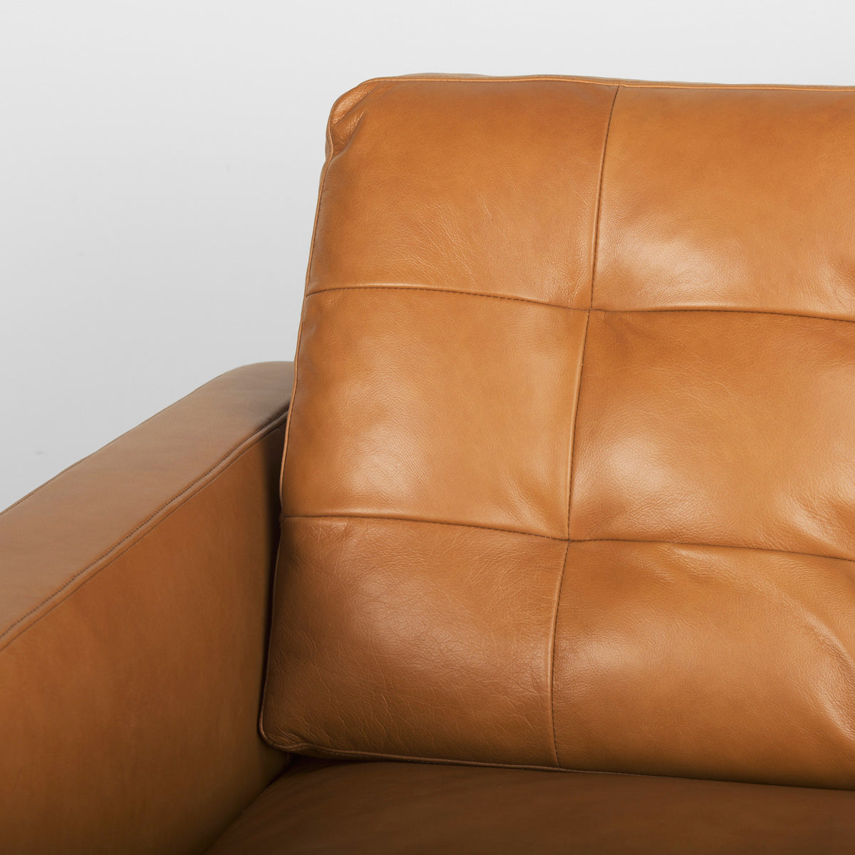 Olaf Tan Genuine Leather 3-Seater Sofa