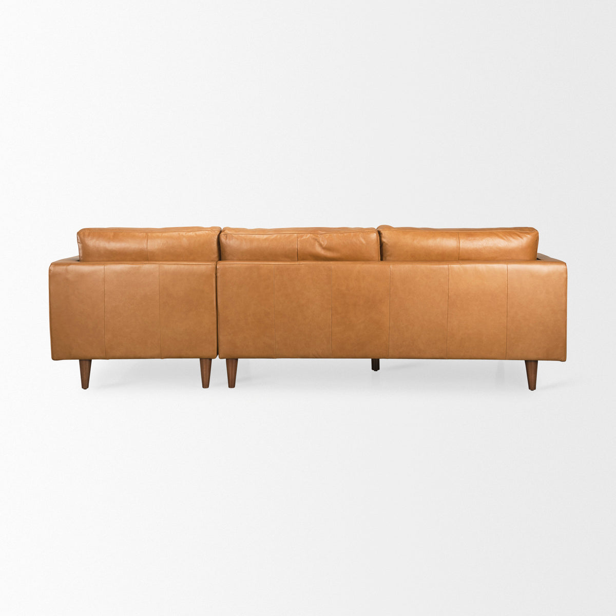 Elton Right Chaise Tan Genuine Leather Sectional