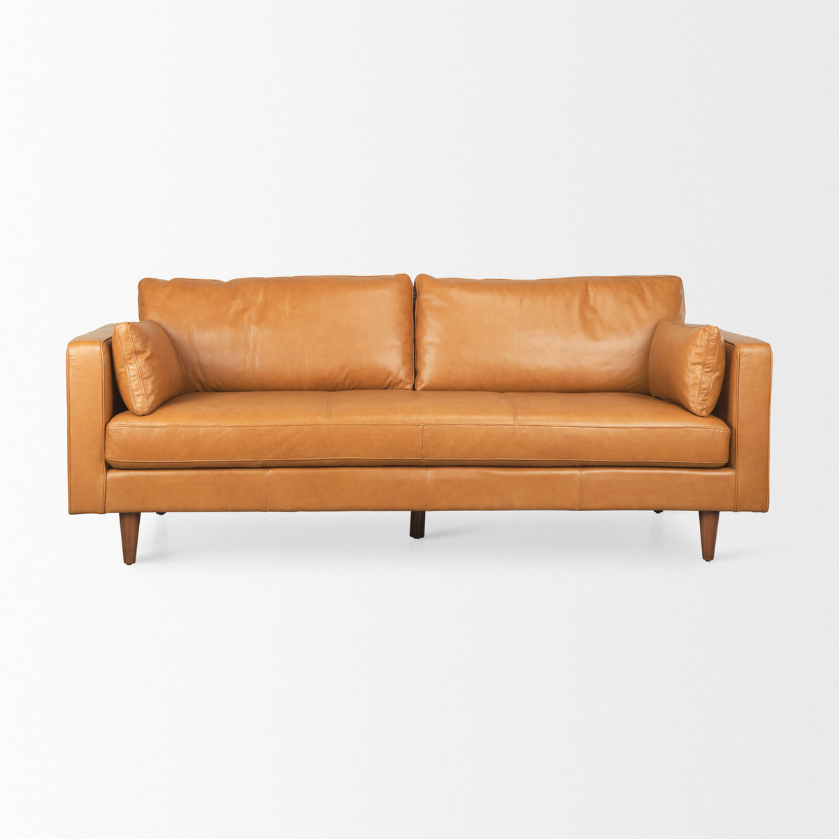 Elton Tan Genuine Leather 3-Seater Sofa