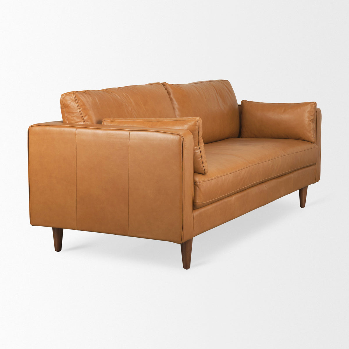 Elton Tan Genuine Leather 3-Seater Sofa