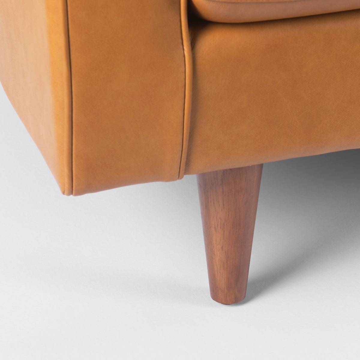 Elton Tan Genuine Leather 3-Seater Sofa