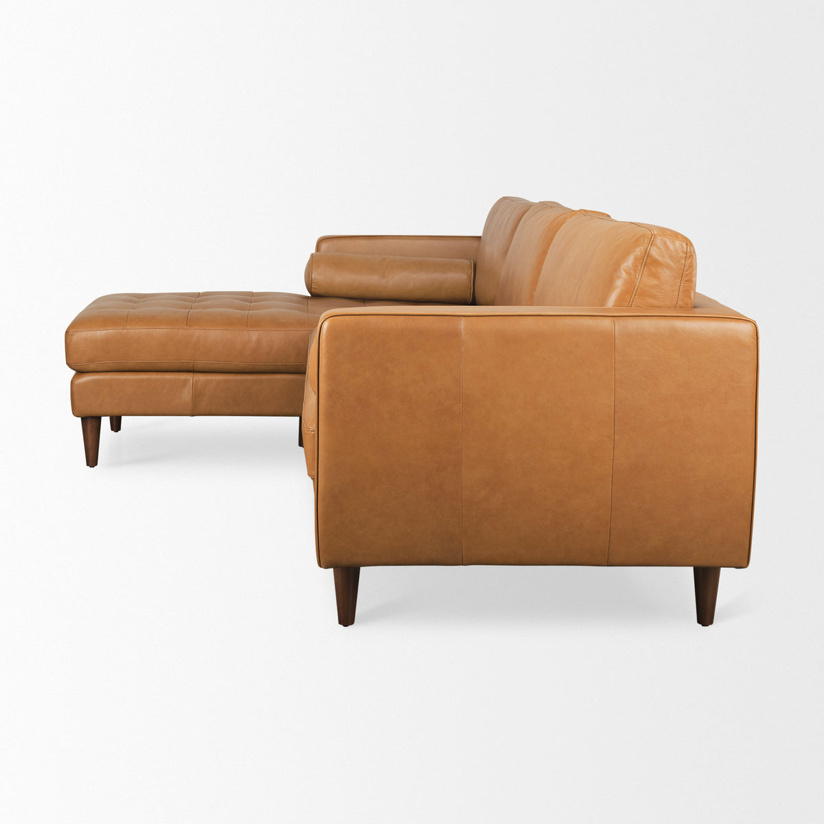 Svend Left Chaise Tan Genuine Leather Sectional