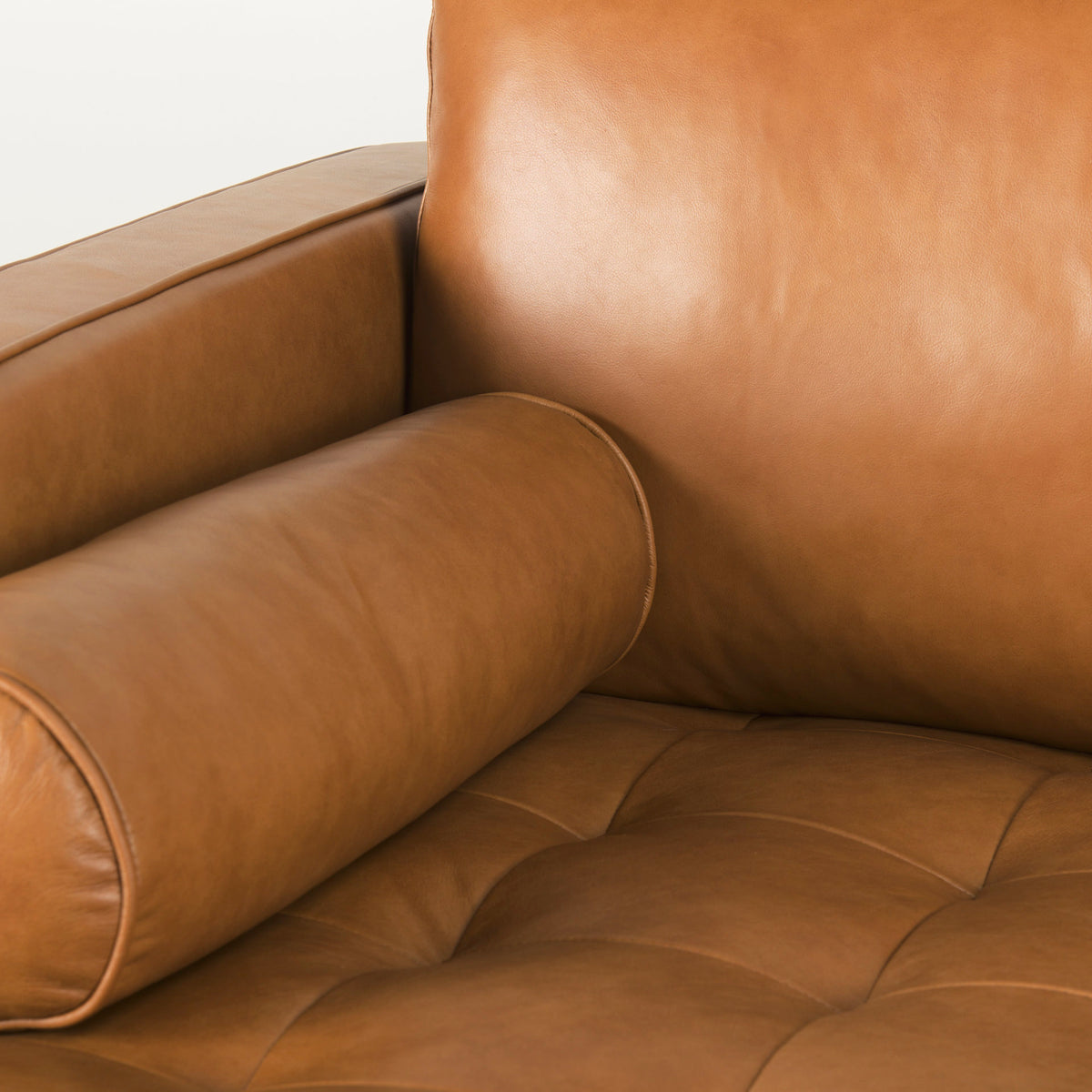 Svend Left Chaise Tan Genuine Leather Sectional