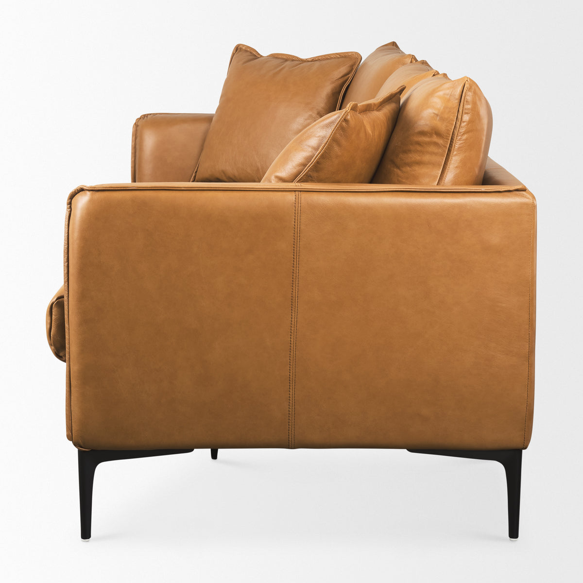 Lake Como Tan Genuine Leather 3-Seater Sofa