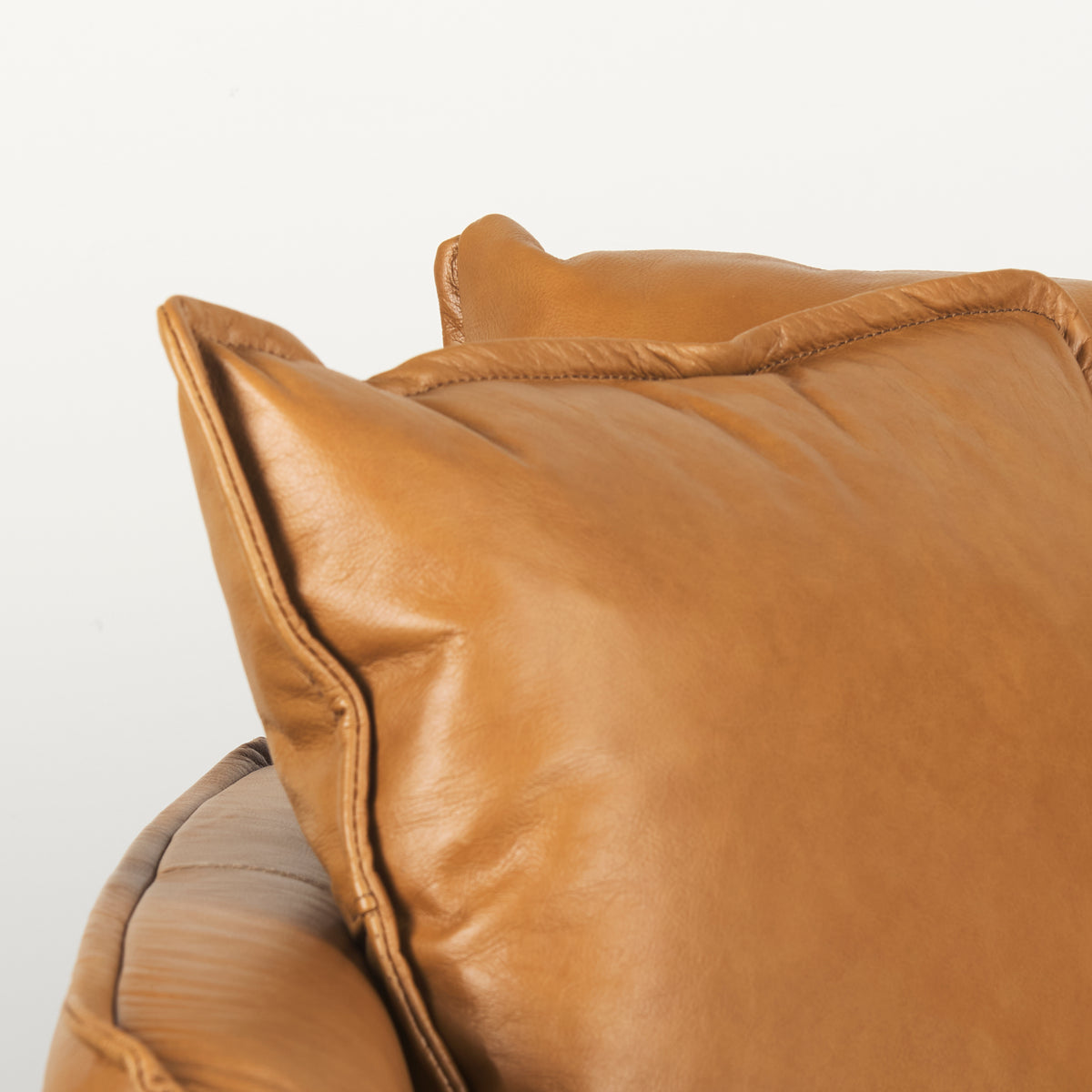 Lake Como Tan Genuine Leather 3-Seater Sofa
