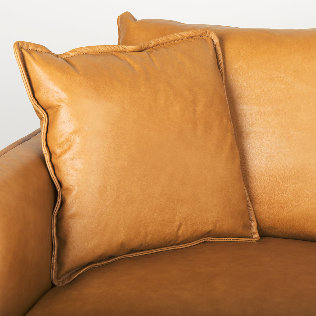 Lake Como Tan Genuine Leather 3-Seater Sofa