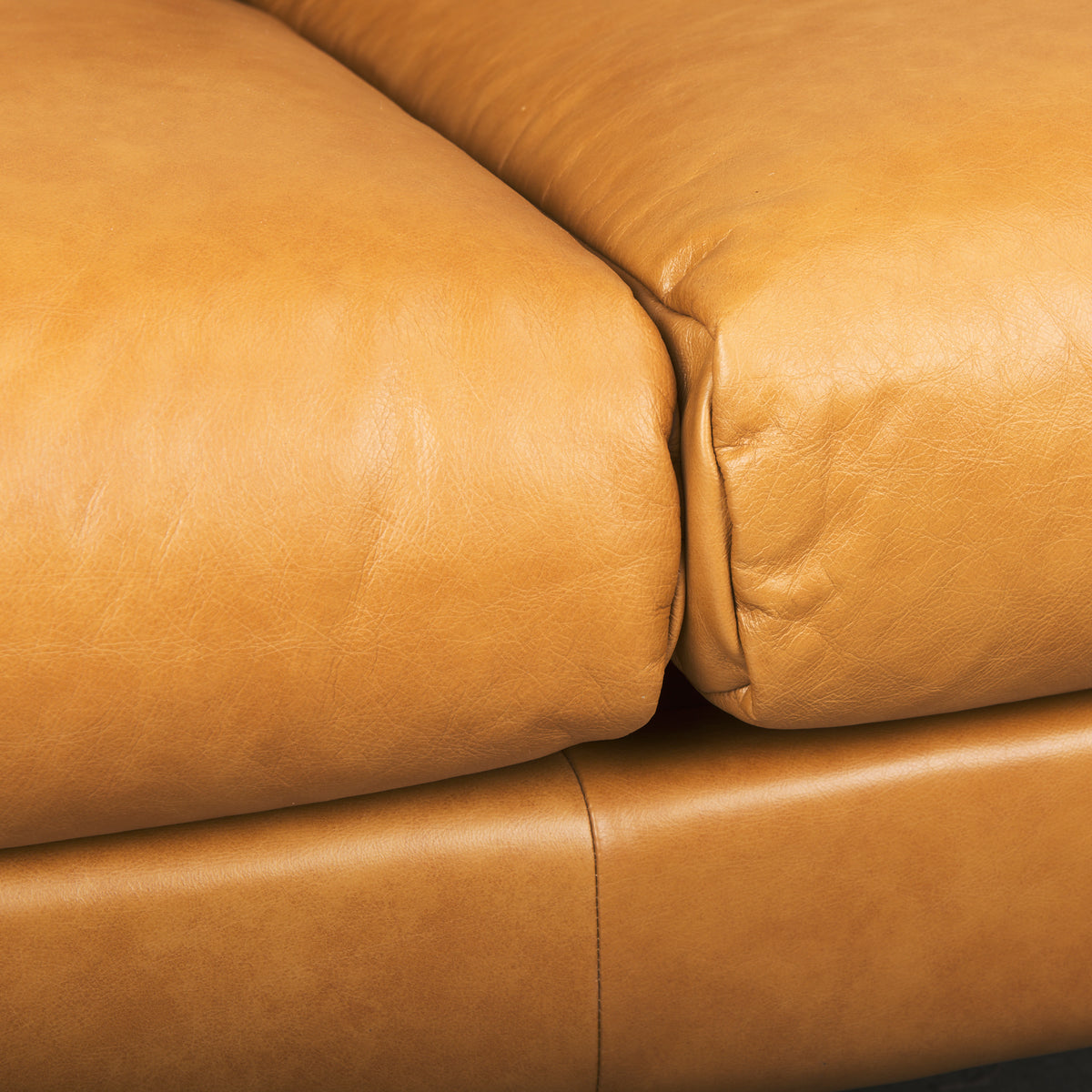 Lake Como Tan Genuine Leather 3-Seater Sofa