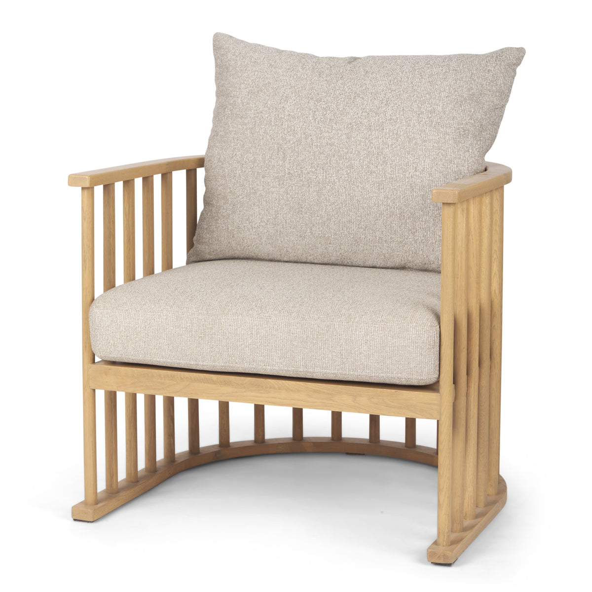Kopari Beige Tweed Accent Chair