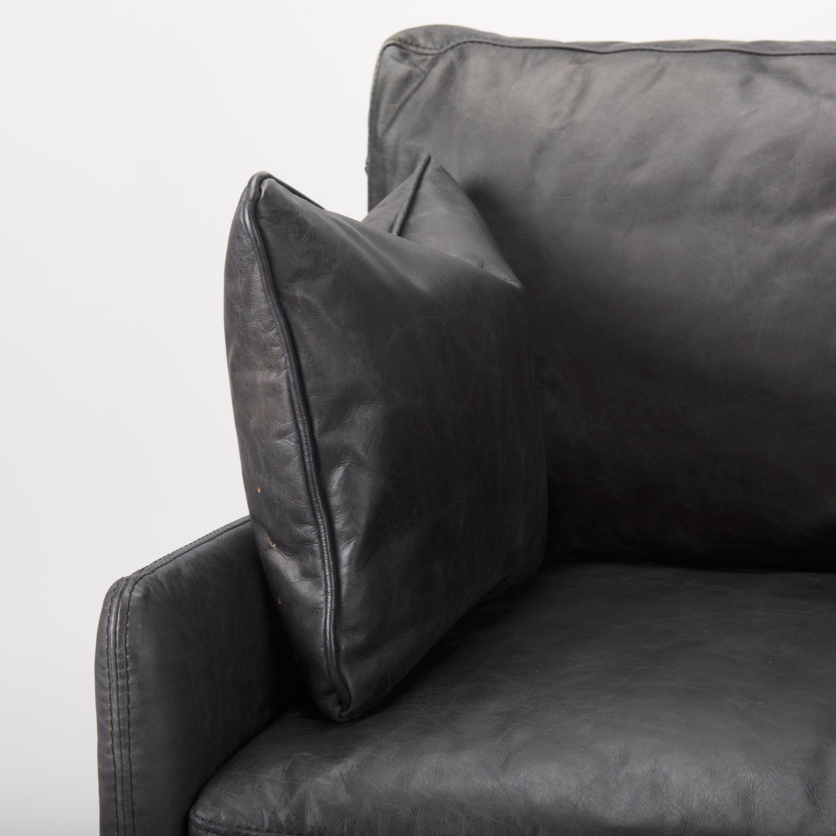 Cochrane Black Genuine Leather Arm Chair