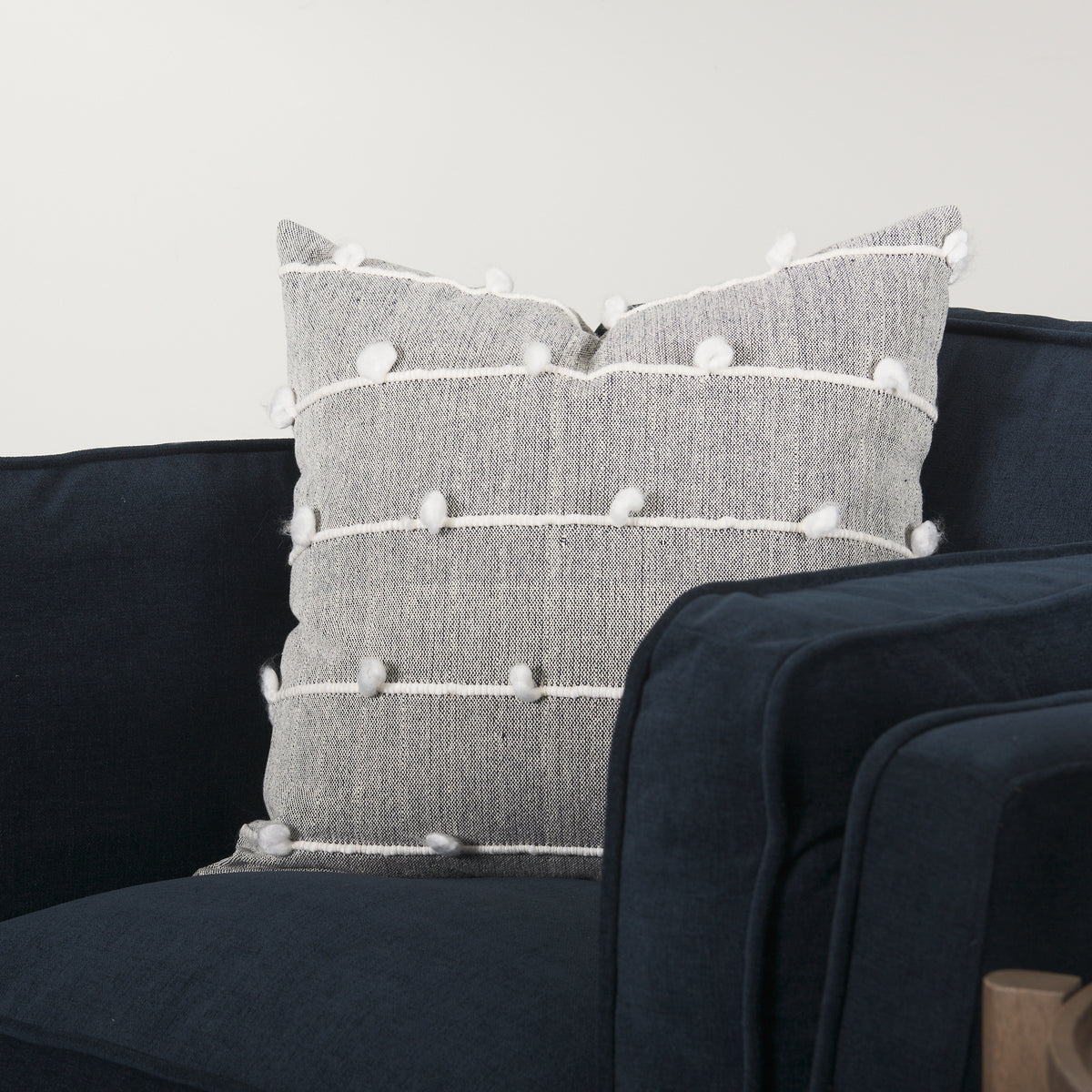 Brooks Navy Blue Fabric Arm Chair