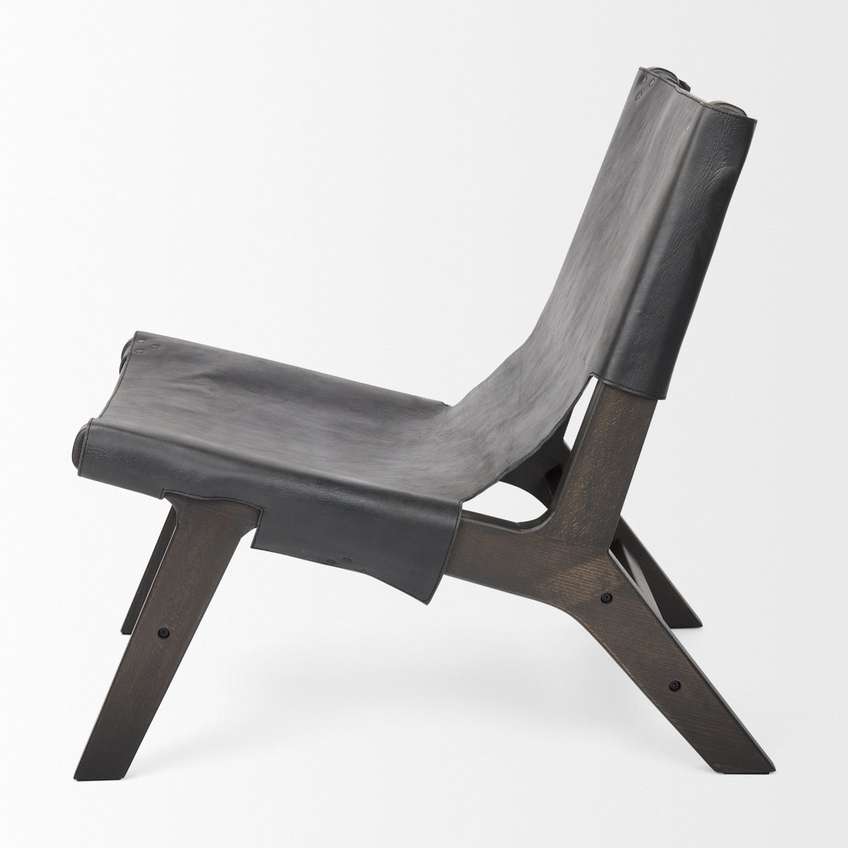 Elodie Black Leather Accent Chair
