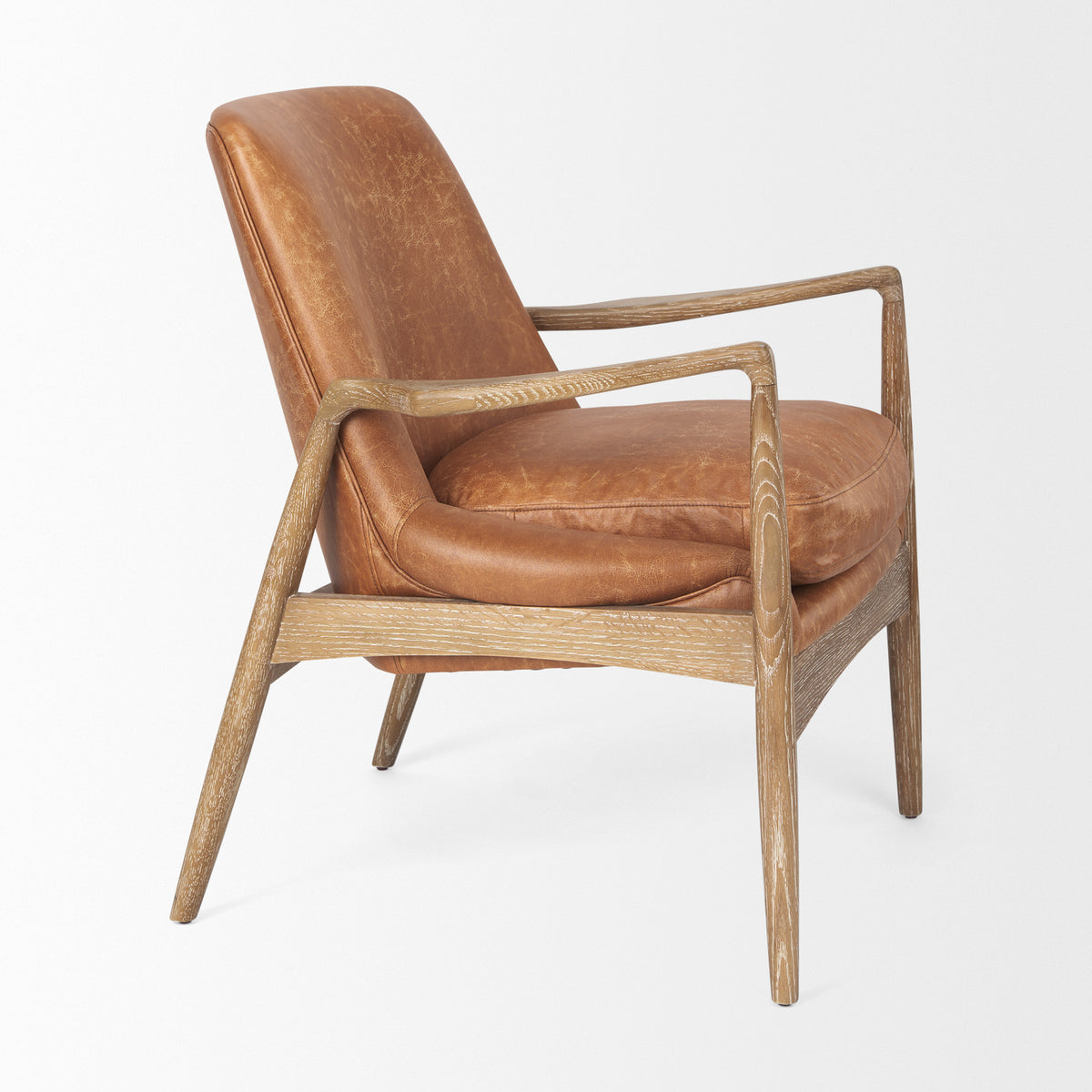 Westan Cognac Faux Leather Accent Chair