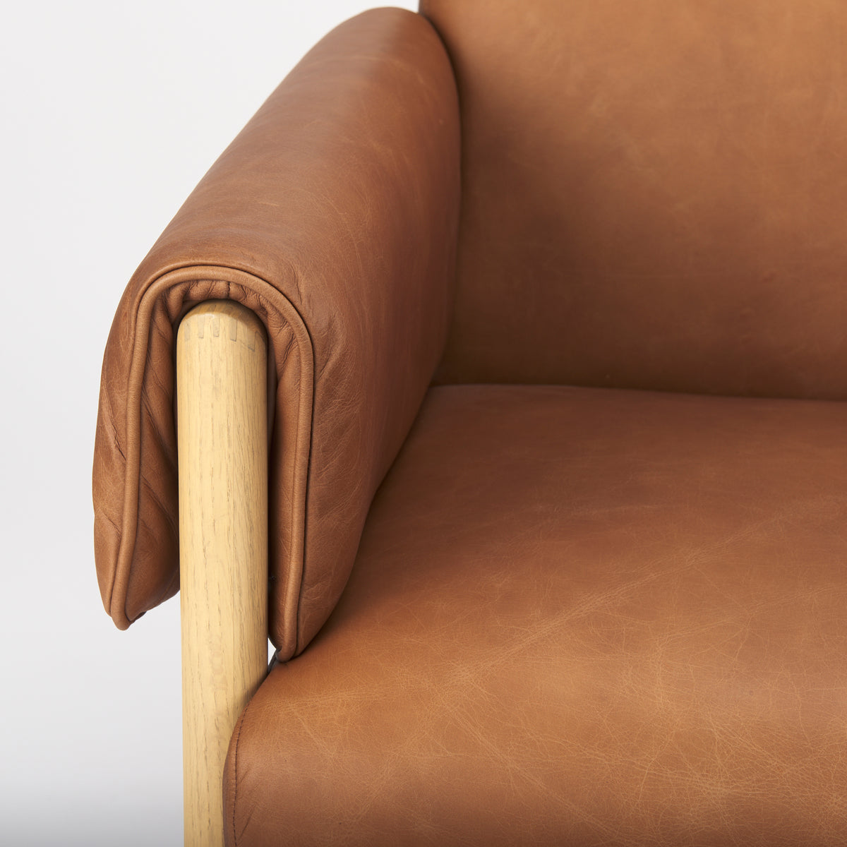 Ashton Brown Genuine Leather Accent Chair