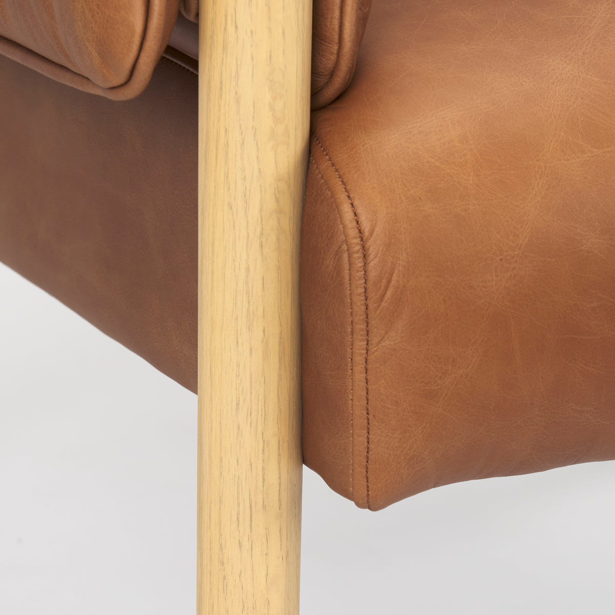 Ashton Brown Genuine Leather Accent Chair