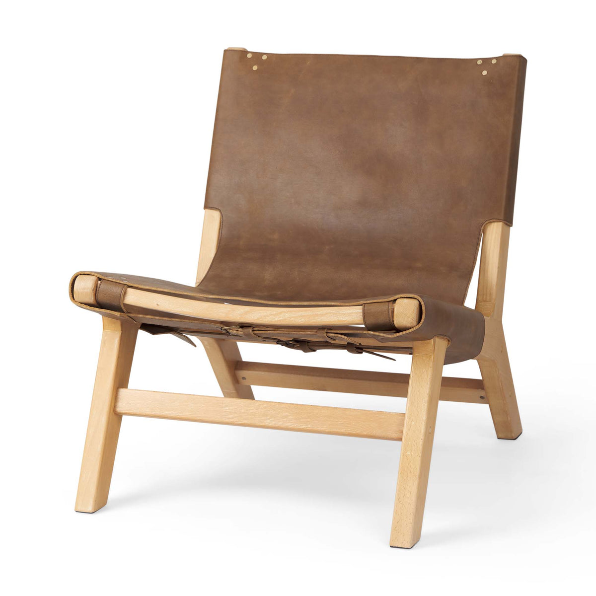 Elodie Brown Leather Accent Chair