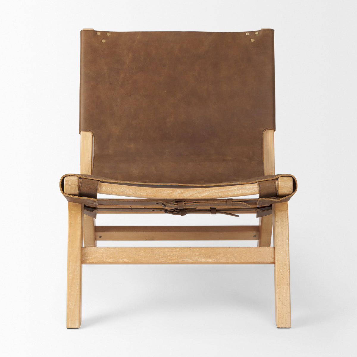Elodie Brown Leather Accent Chair