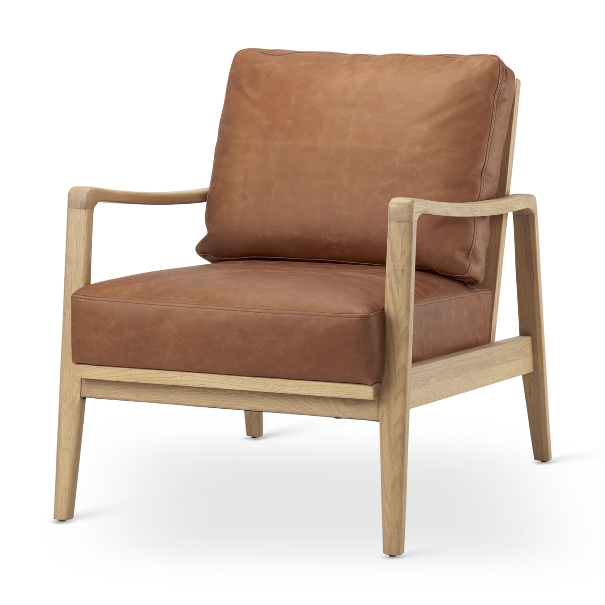 Raeleigh Cognac Leather Accent Chair