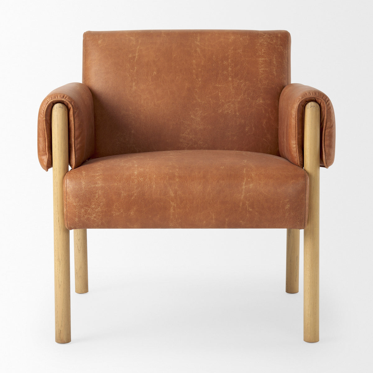 Ashton Brown Vegan Leather Accent Chair