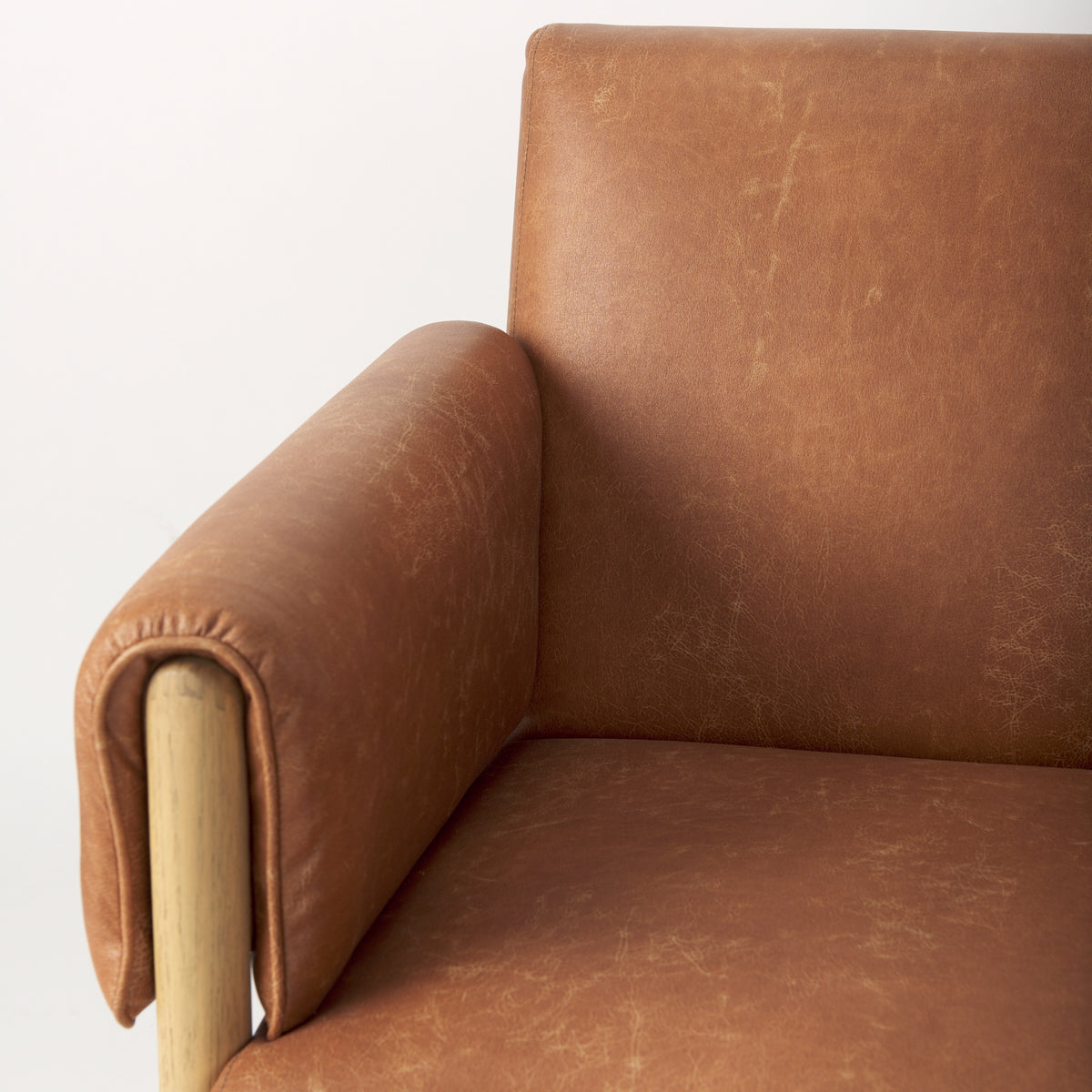Ashton Brown Vegan Leather Accent Chair