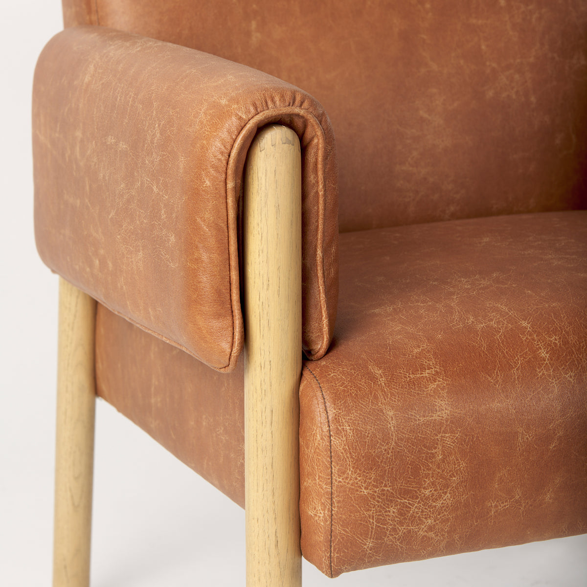 Ashton Brown Vegan Leather Accent Chair