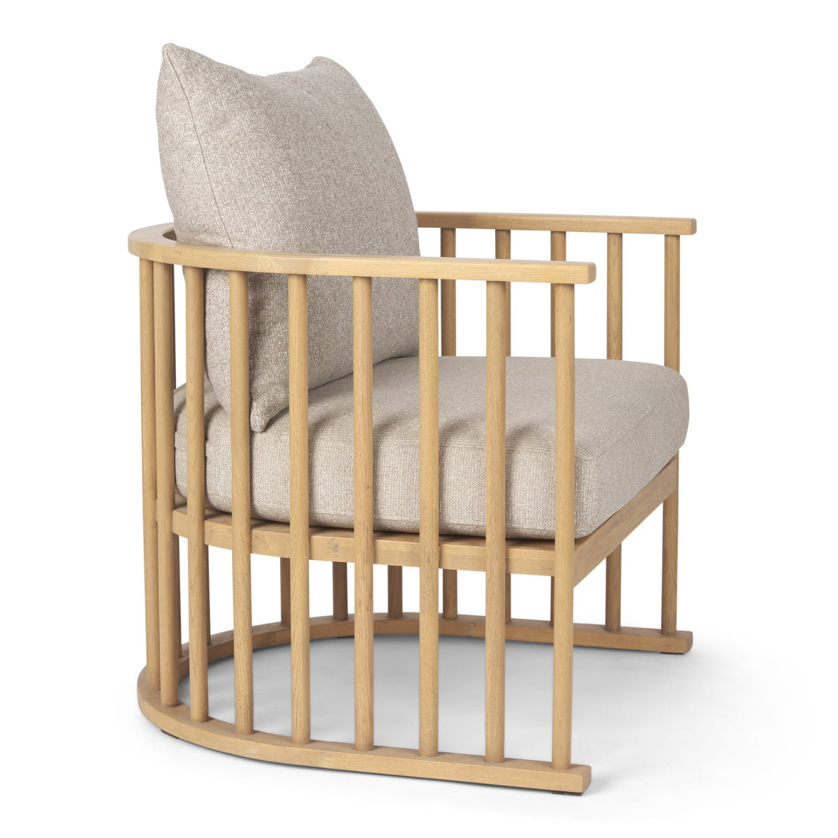 Kopari Beige Tweed Accent Chair