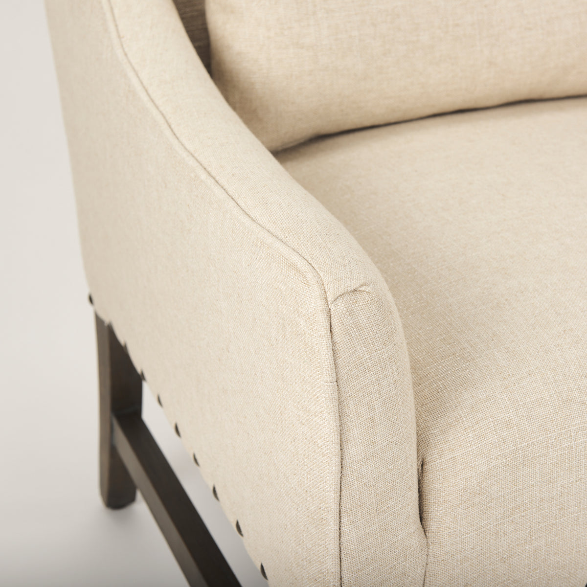 Kensington Cream Linen High Back Accent Chair