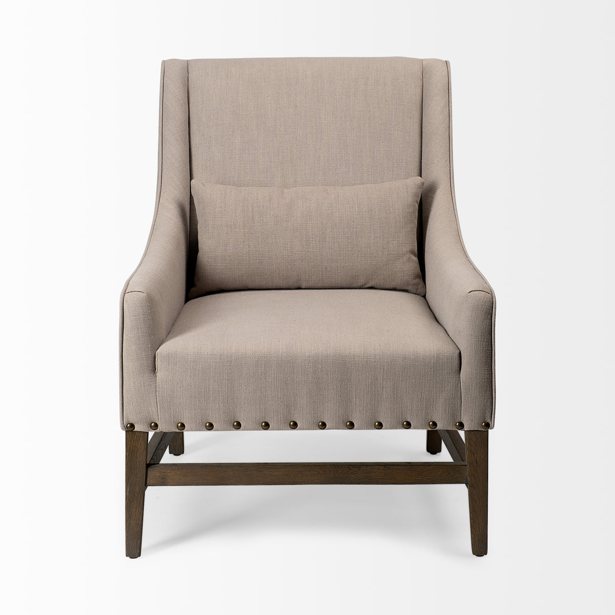 Kensington Beige Linen High Back Accent Chair