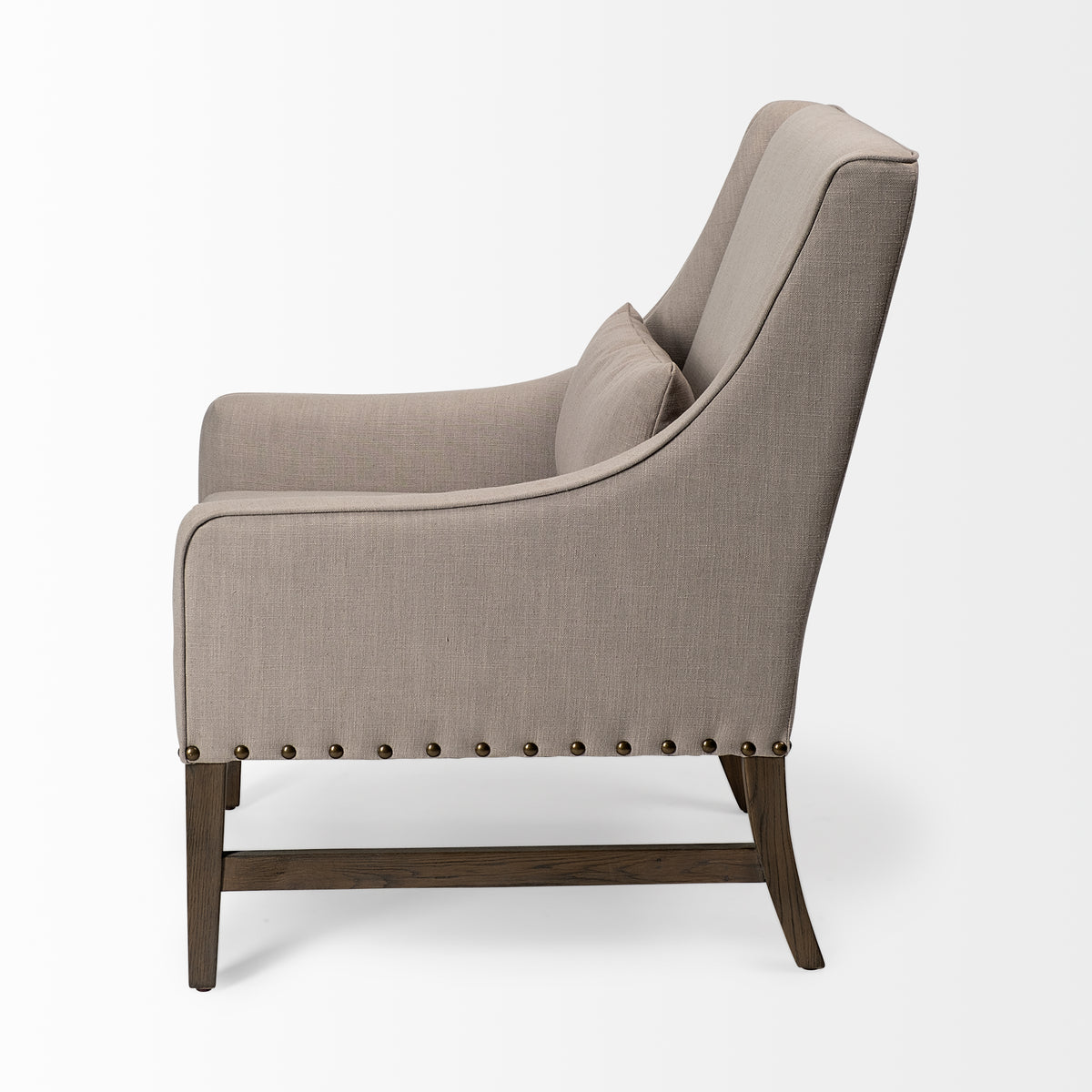Kensington Beige Linen High Back Accent Chair
