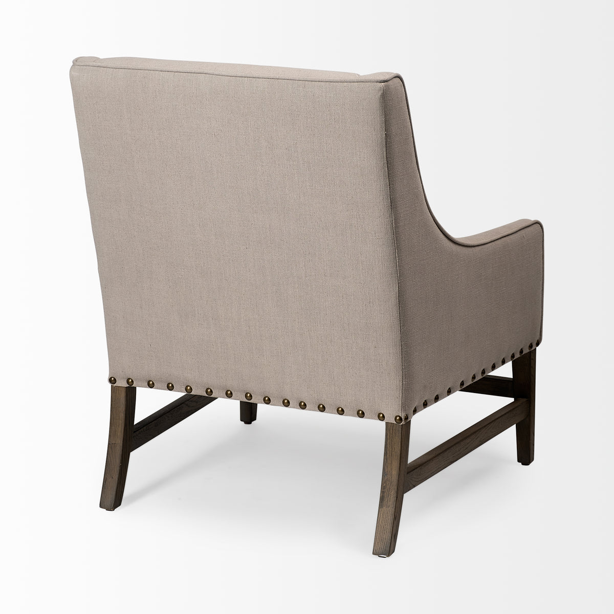 Kensington Beige Linen High Back Accent Chair