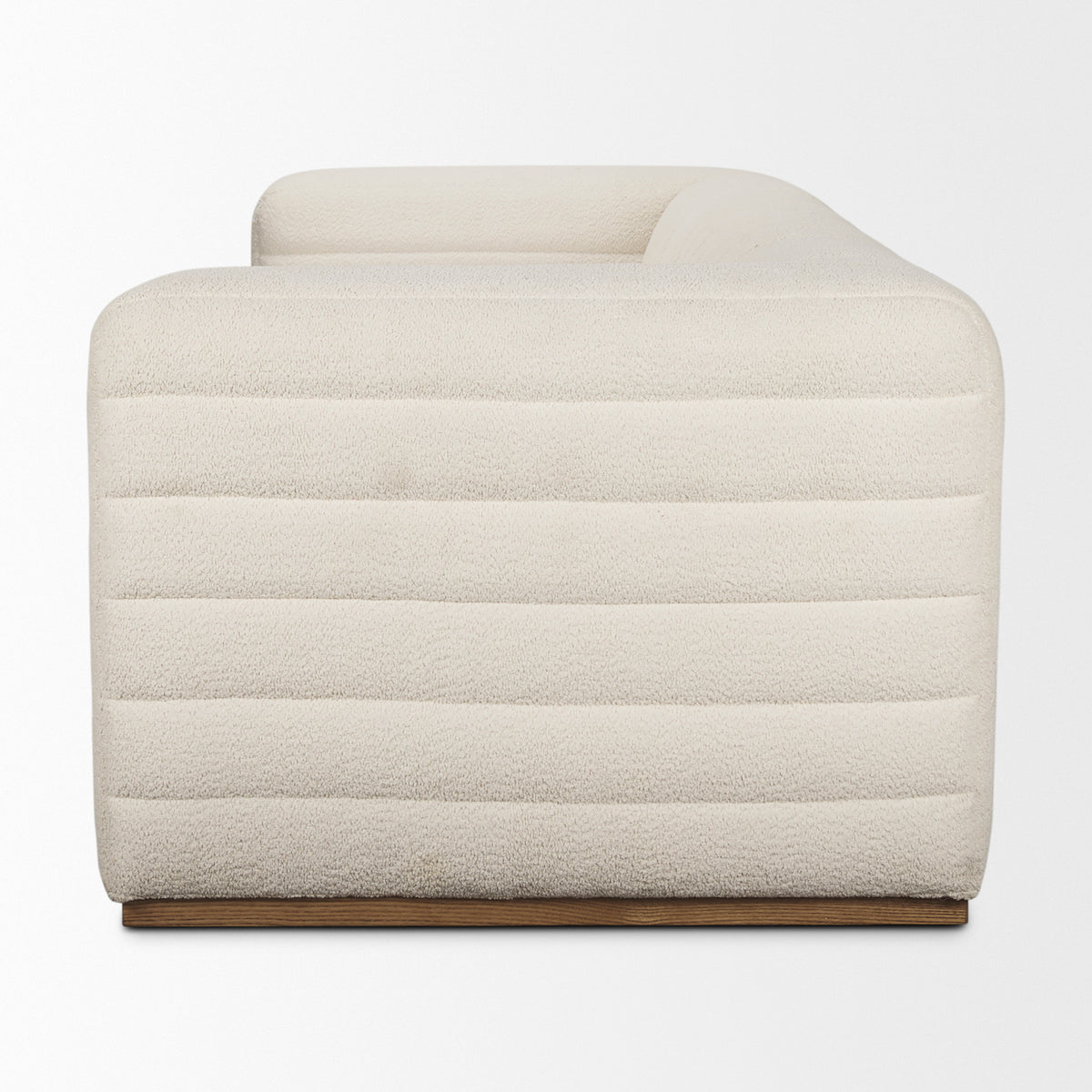 Ricciardo Cream Boucle Channel-Tufted 3-Seater Sofa