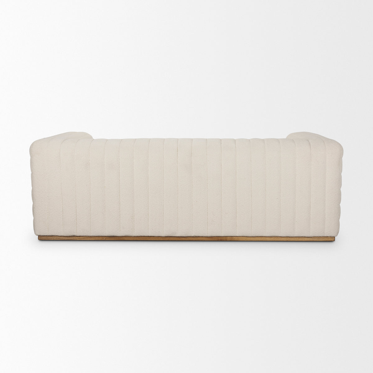 Ricciardo Cream Boucle Channel-Tufted 3-Seater Sofa