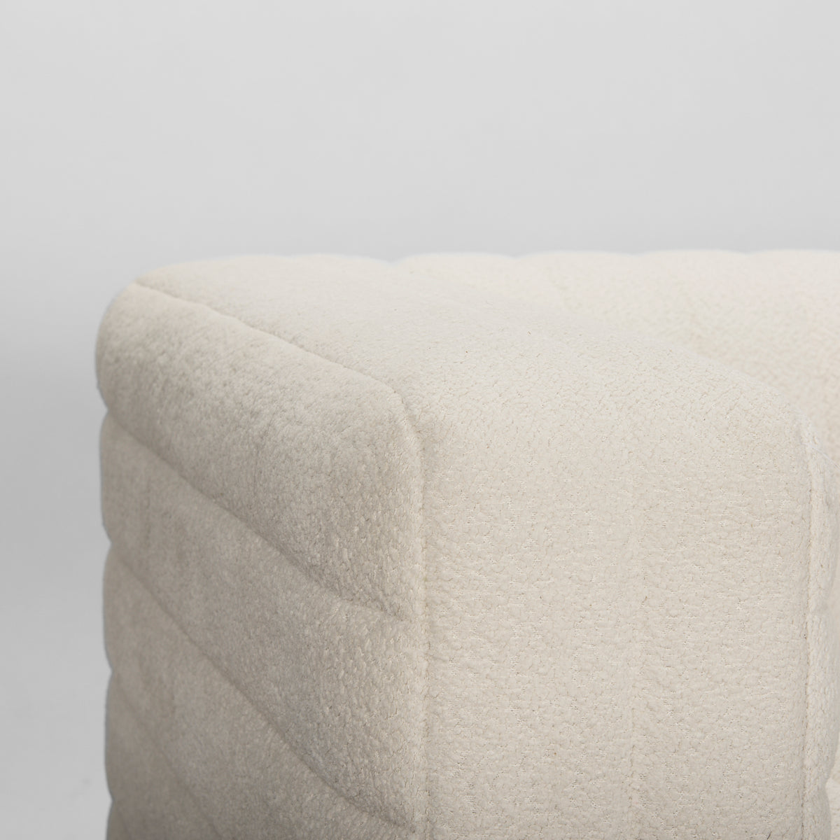 Ricciardo Cream Boucle Channel-Tufted 3-Seater Sofa