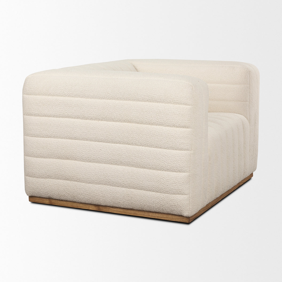 Ricciardo Cream Boucle Channel-Tufted Arm Chair