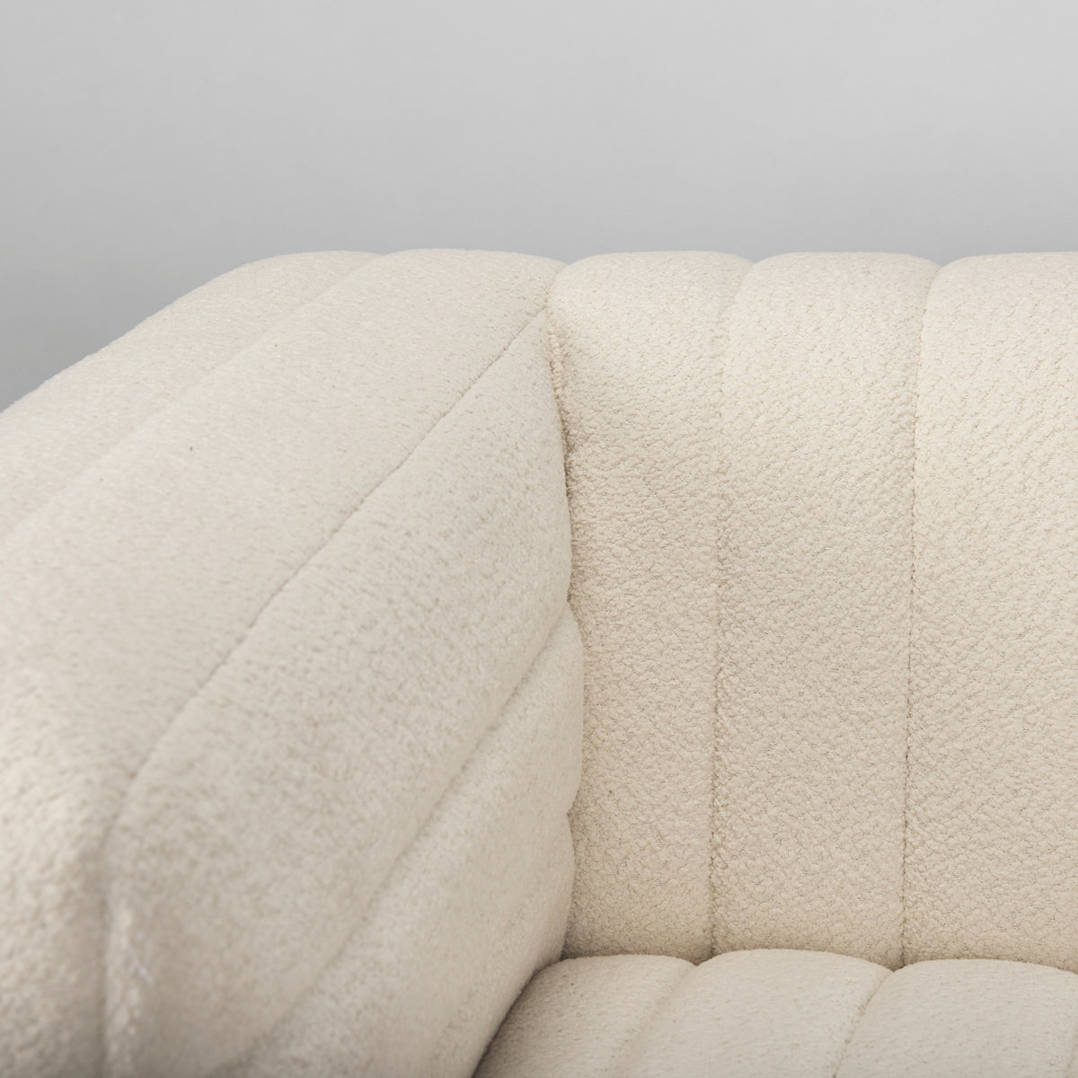 Ricciardo Cream Boucle Channel-Tufted Arm Chair