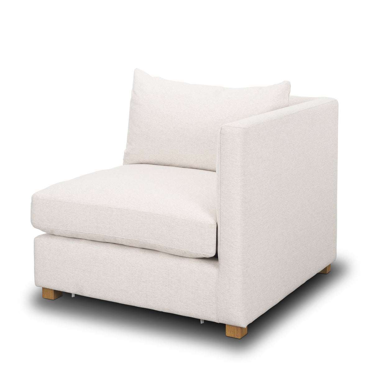 Halston Oatmeal Performance Fabric Right Arm Modular Sectional Piece